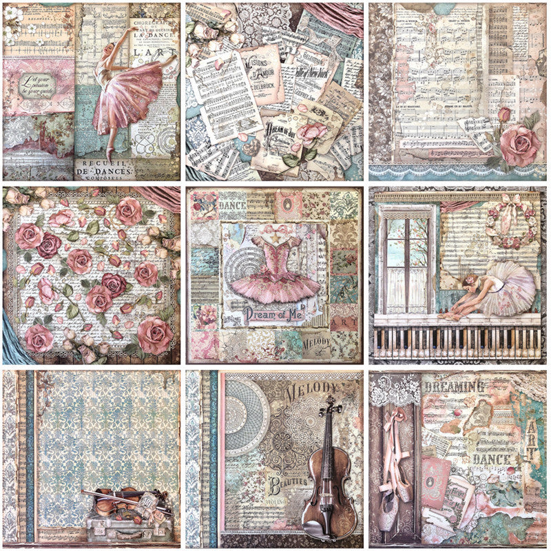 Vintage Journal Sticker Elegant Ballet