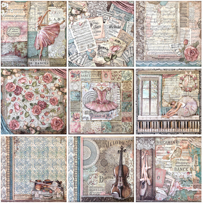 Vintage Journal Sticker Elegant Ballet