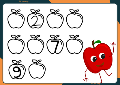 Apple count to 10 Digital Template