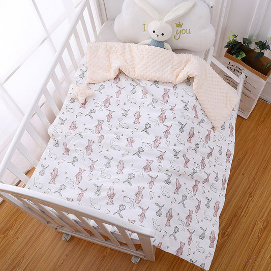 Baby Beanie Thickened Comforter Blanket in a cot