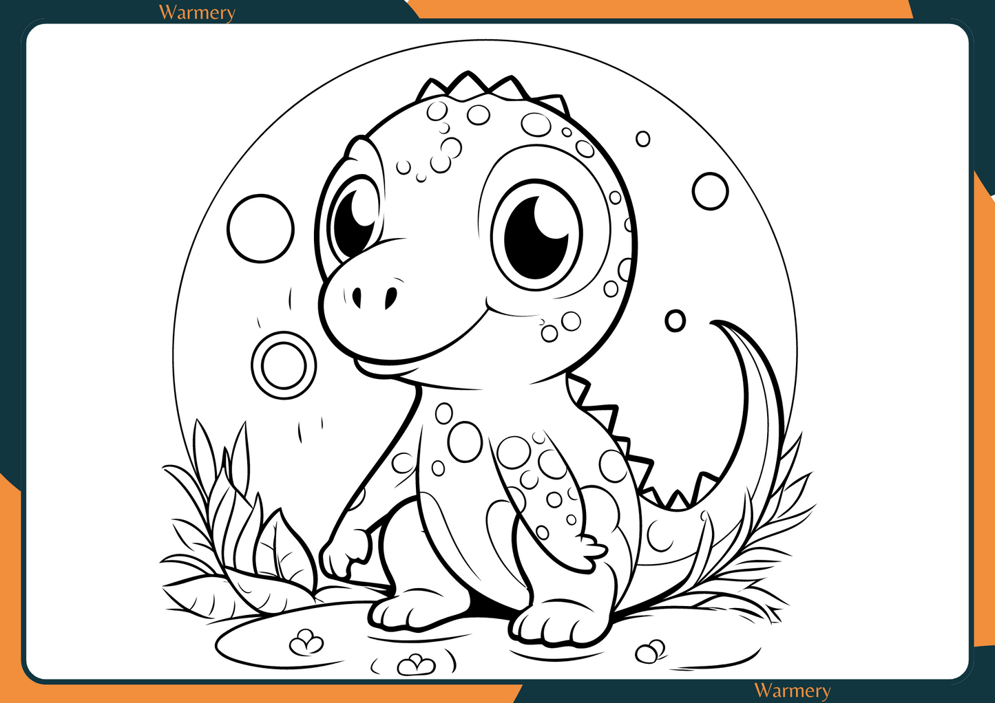 Baby Dinosaur Digital Colouring Sheet