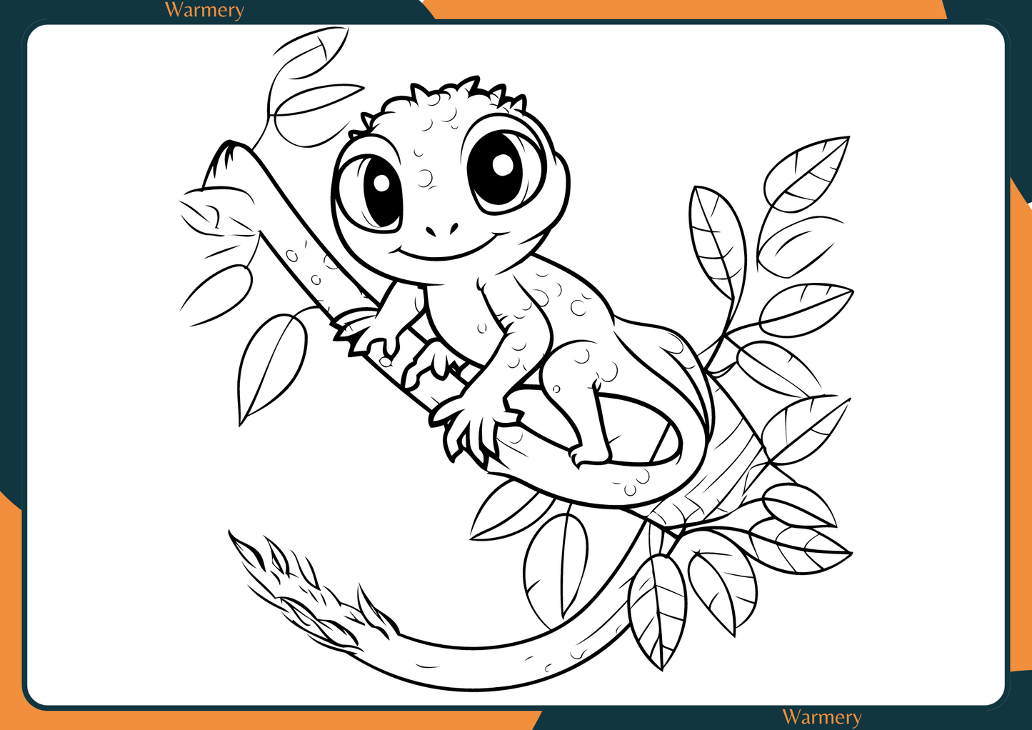 Baby Lizard Digital Colouring Sheet