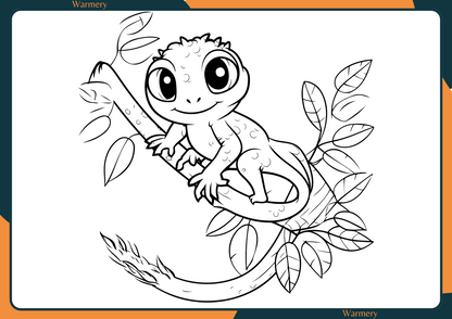 Baby Lizard Digital Colouring Sheet