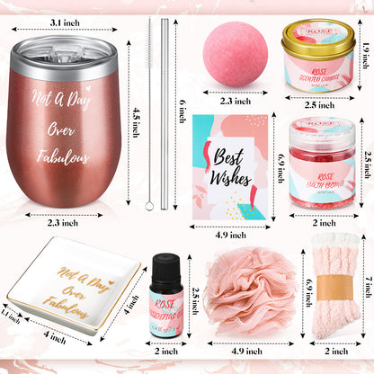 Bath Salt Explosion Gift Sets with all products measurements