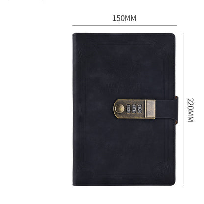 Black A5 Retro Codebook Journal With Lock