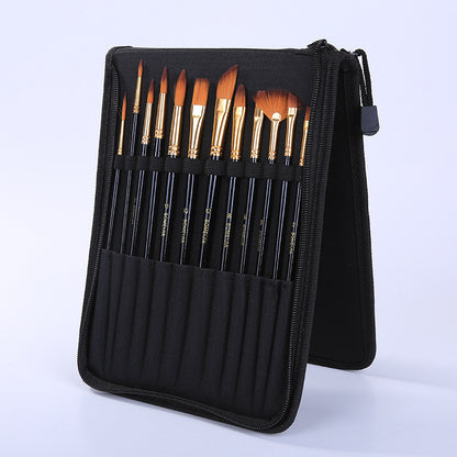 Black Canvas Bag With Scraper Brush Art Supplies Set
