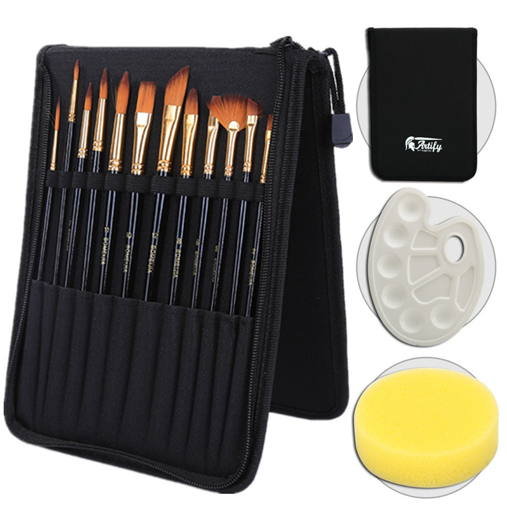 Black_Canvas_Bag_With_Scraper_Brush_Art_Supplies_Set_with_sponge_case_displayed