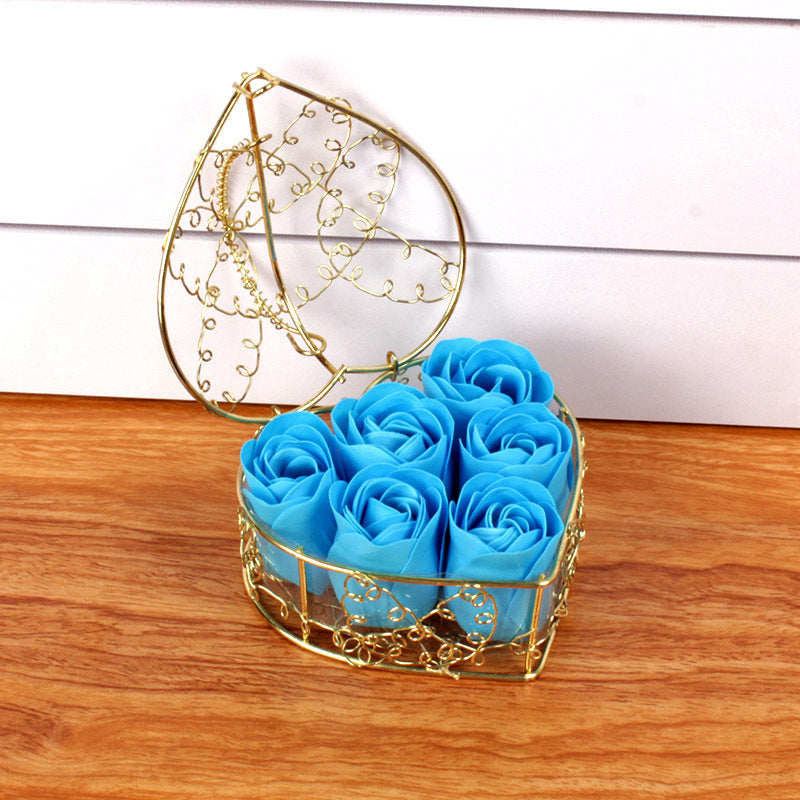 Blue rose flower box