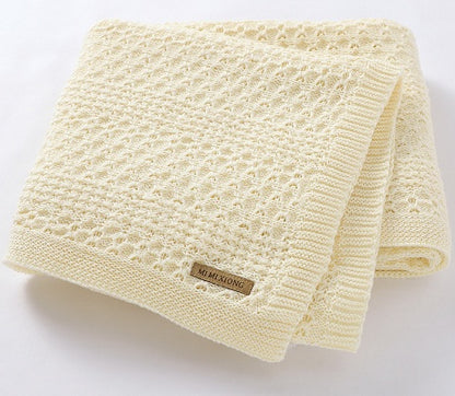 Cream Baby Blanket Hollow Comforter