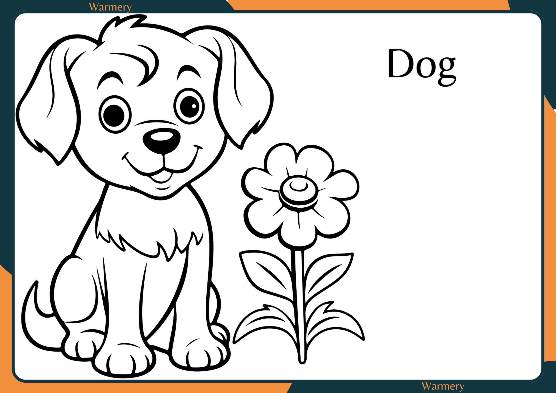 Dog Colouring Digital Sheet