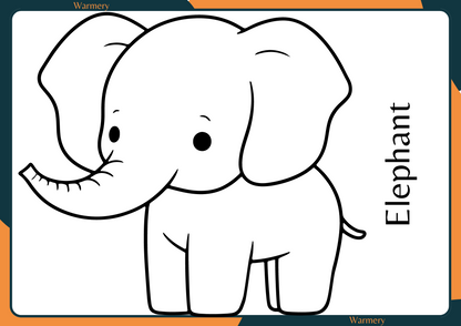 Elephant Colouring Digital Sheet