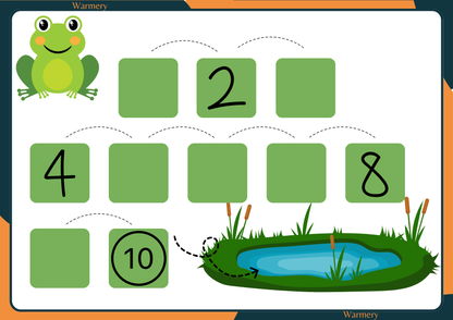 Frog count to 10 Digital Template