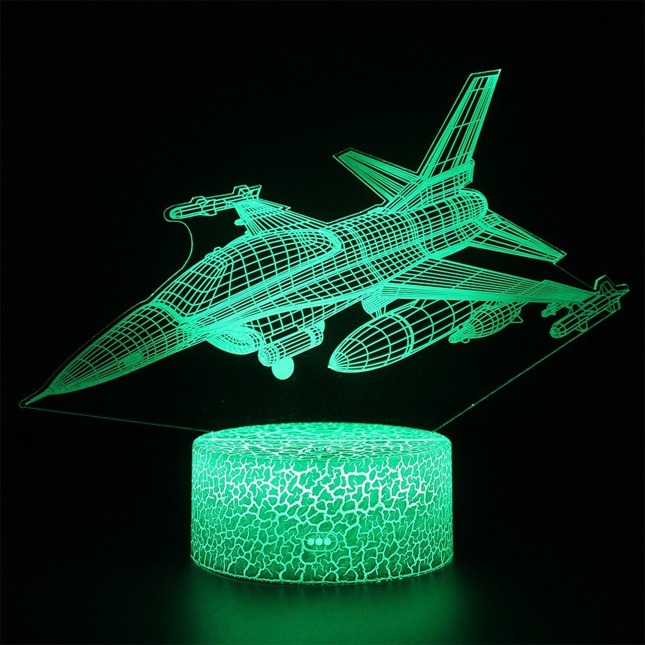Green Airplane 3D Night light for kids