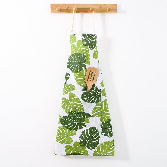 Green leaf kitchen apron