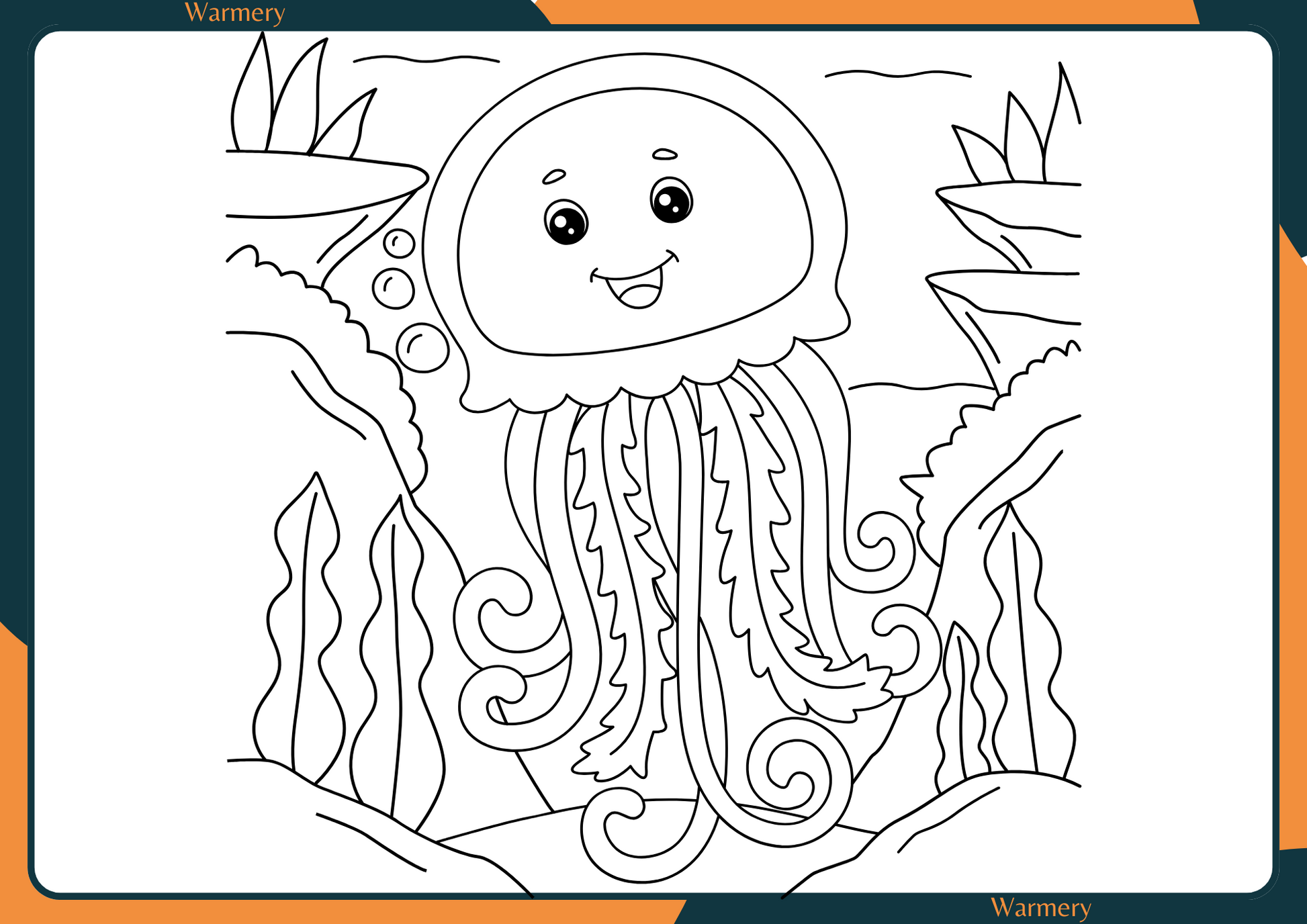 Jelly Fish Digital Colouring Sheet