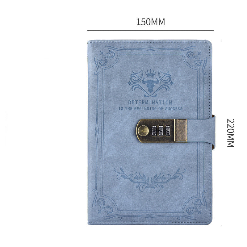 Light blue A5 Retro Codebook Journal With Lock