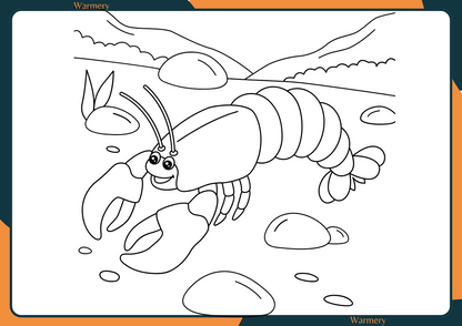 Lobster Digital Colouring Sheet