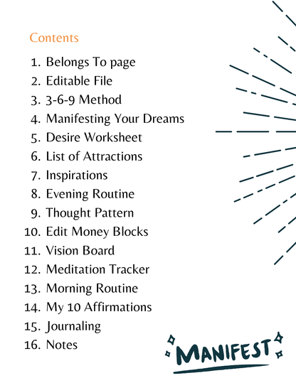 Manifestation_Journal_Contents