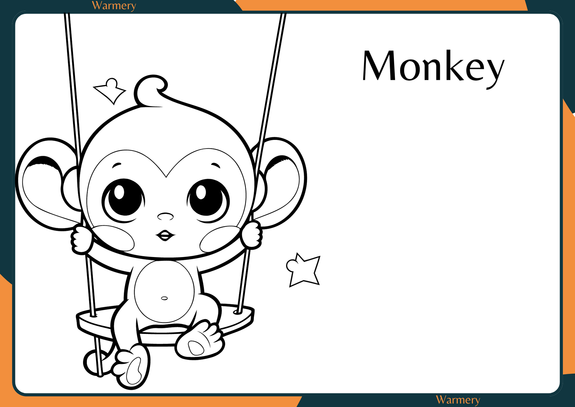 Monkey Colouring Digital Sheet