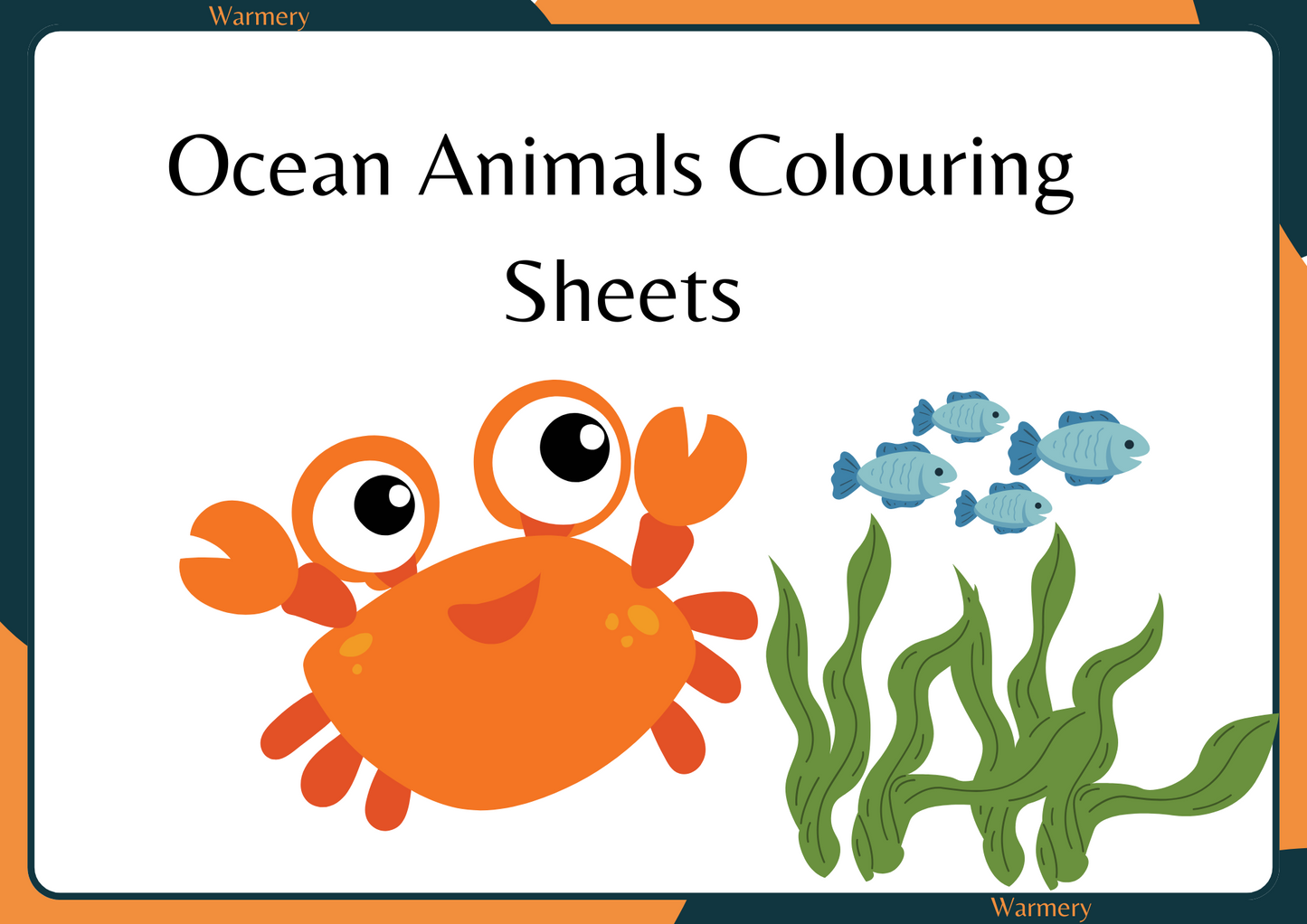 Ocean Animals Digital Colouring Sheets