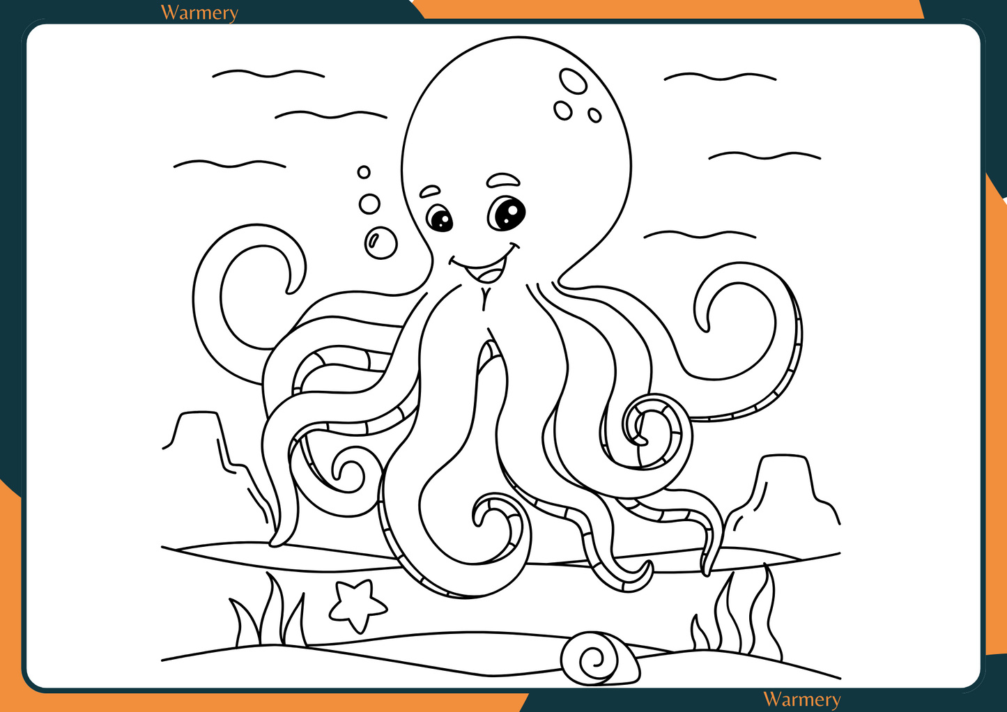 Octopus Digital Colouring Sheet