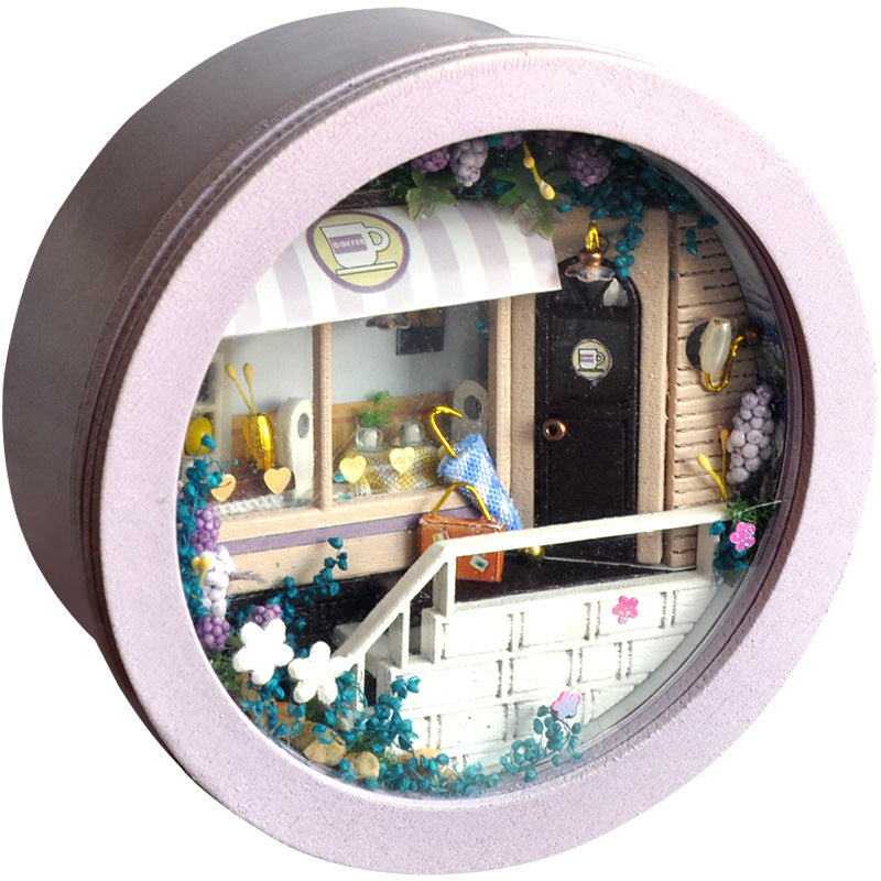 Purple Assembling a Small House Model Creative Handmade Toy
