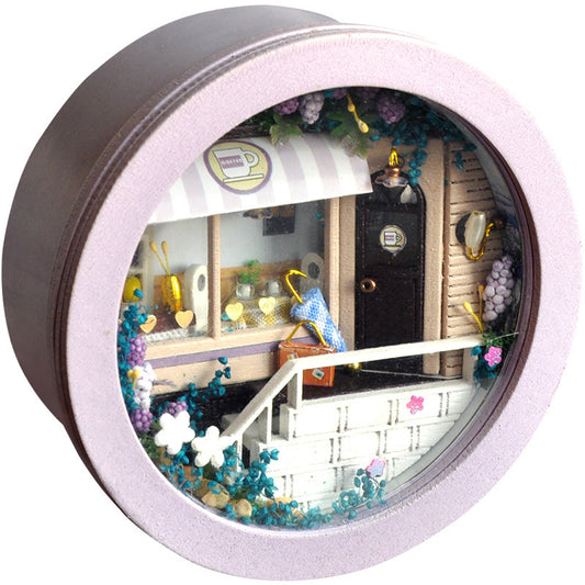 Purple Assembling a Small House Model Creative Handmade Toy