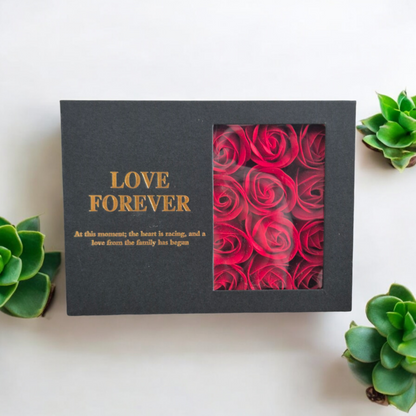 Red love forever rose soap flower gift set