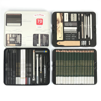 Sketch pencil set open case displayed with all products