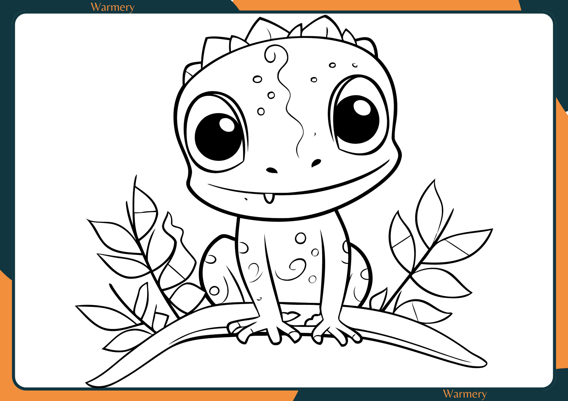 Smiling Lizard Digital Colouring Sheet