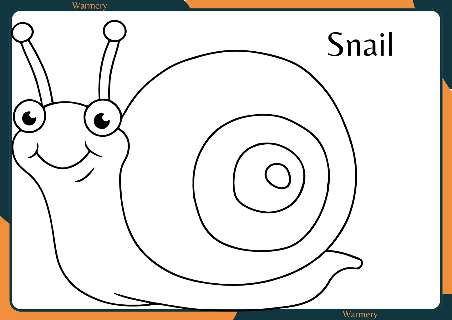 Snail Colouring Digital Sheet