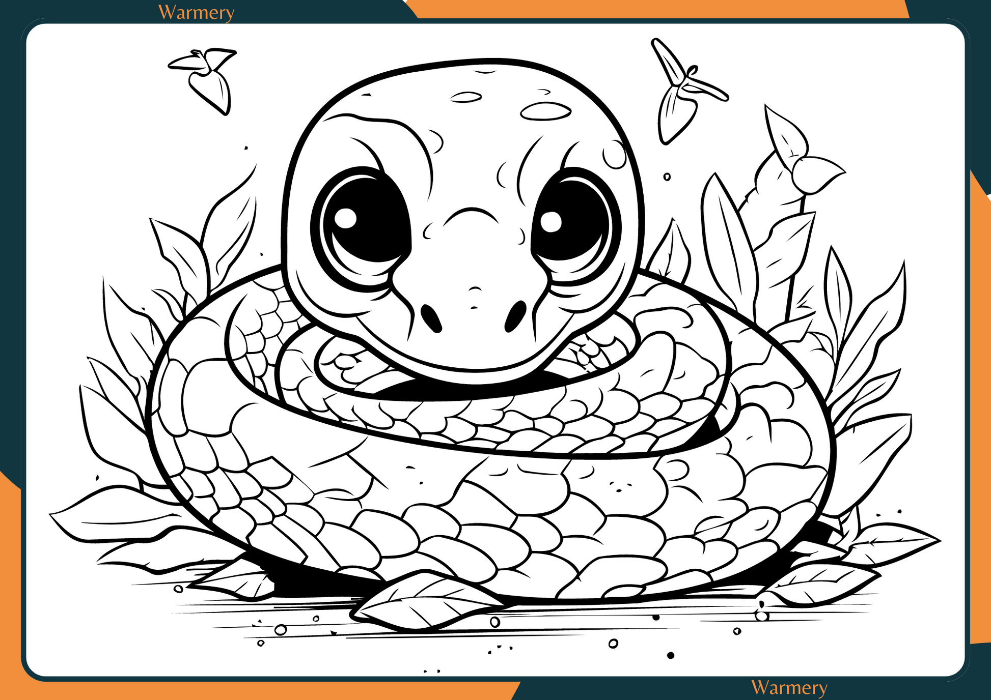 Snake digital Colouring Sheet