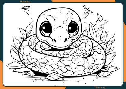 Snake digital Colouring Sheet