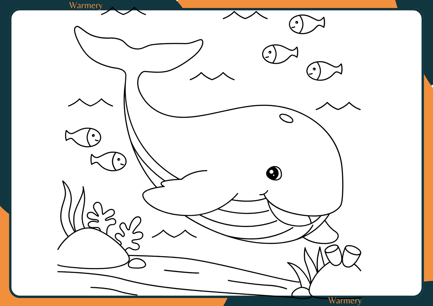 Whale Digital Colouring Sheet