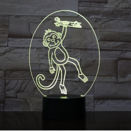 Yellow Monkey 3d Night Lamp for Kids