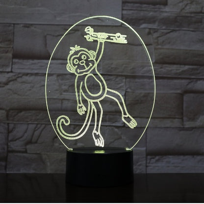 Yellow Monkey 3d Night Lamp for Kids