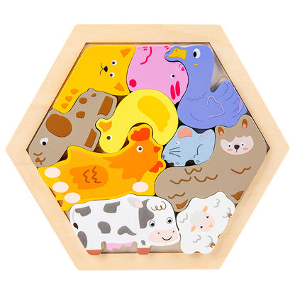 Children's Animal Fruit Creative Three-dimensional Puzzle Educational Toy