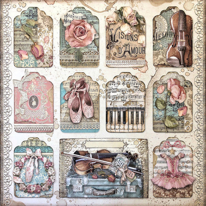 Vintage Journal Sticker Elegant Ballet