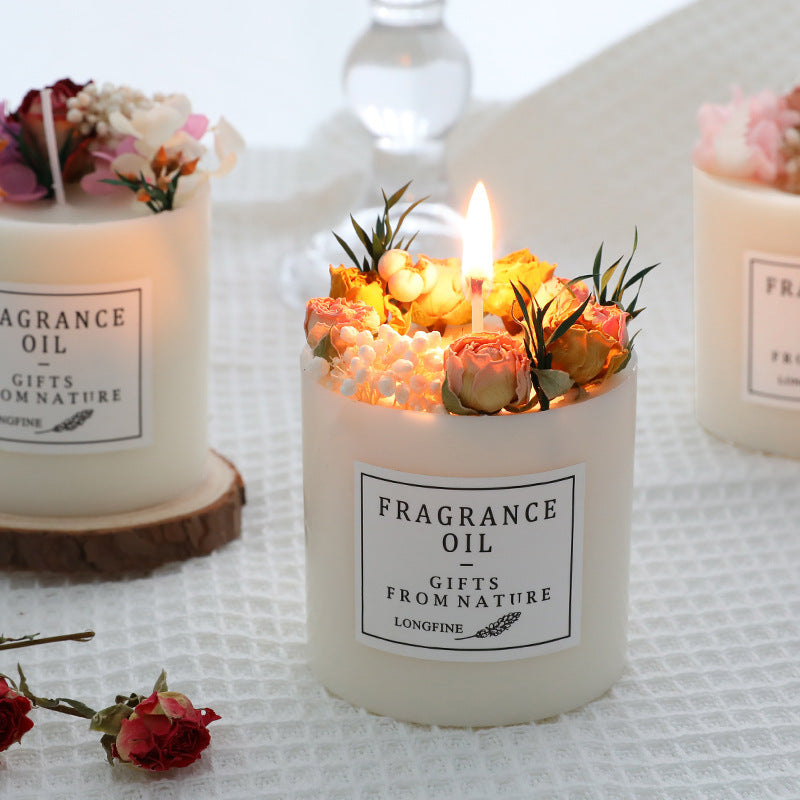 Dried Flowers Décor Romantic Candles