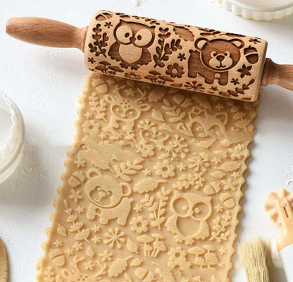 owl and bear rolling pin