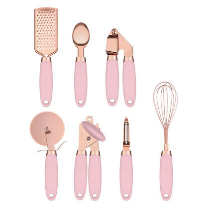 pink and copper 7 pcs kitchen utensil set
