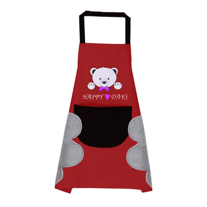 red kitchen apron