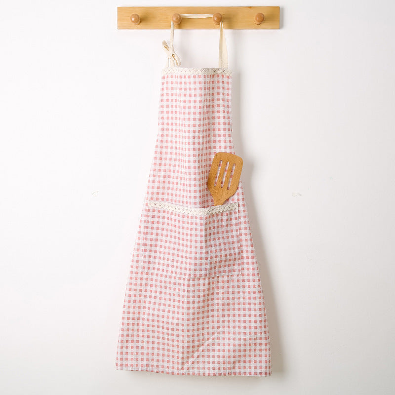 red squares kitchen apron