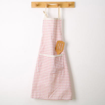 red squares kitchen apron