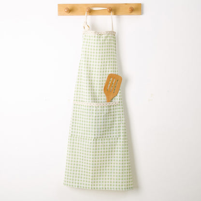 white dotty kitchen apron