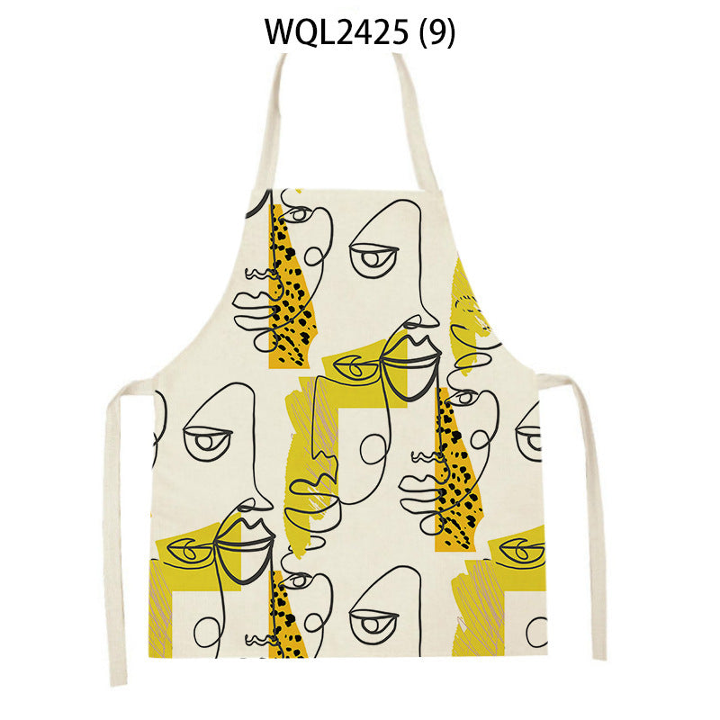 yellow faces minimalist kitchen apron