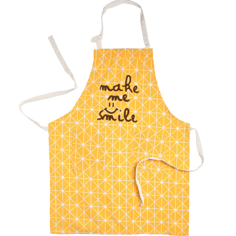 yellow make me smile kitchen apron