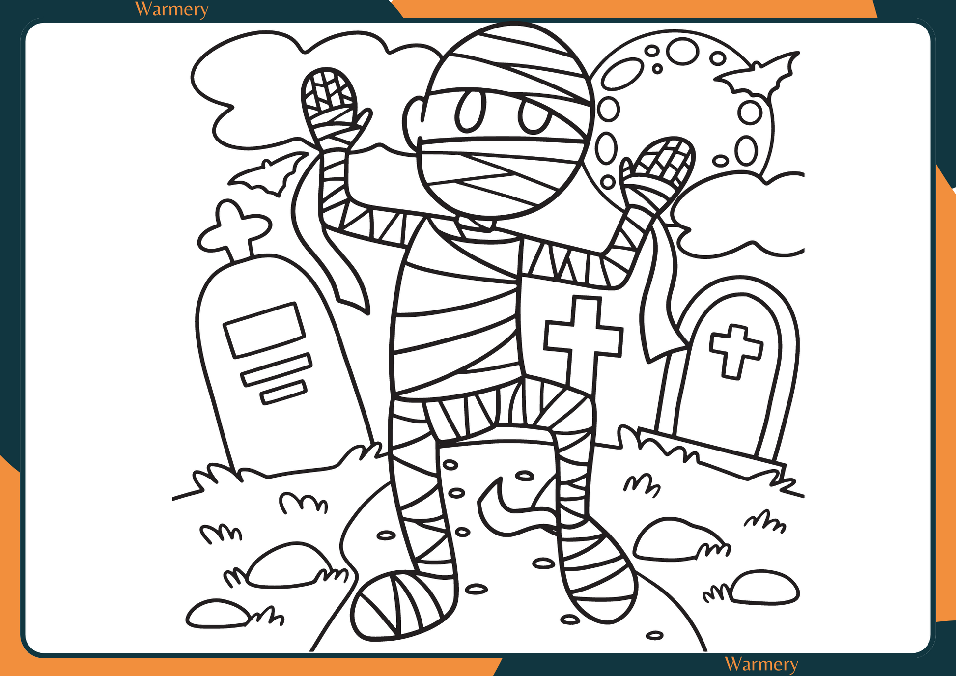 zombie digital colouring sheet